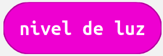Imagen del bloque de programación de MakeCode nivel de luz
