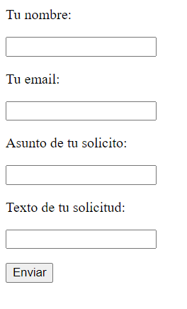 Imagen que muestra un formulario resultado del código HTML