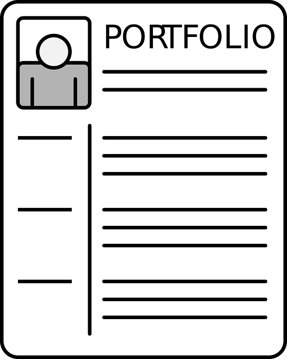 Imagen que muestra un dibujo de un portfolio
